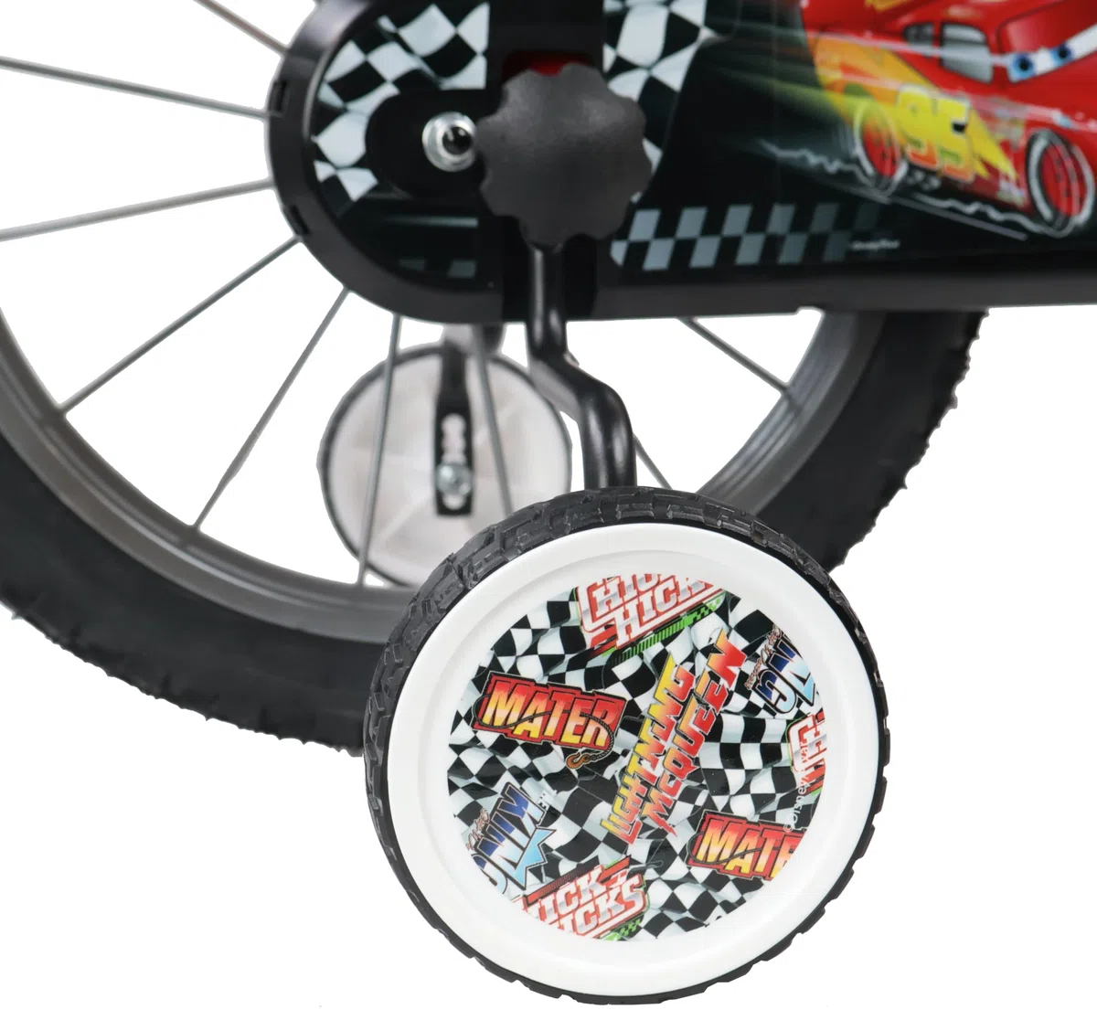 Denver Bike Bicicletta Bambino 14 Pollici Licensed Cars, 3-5 Anni, Rotelle Removibili, Freni Caliper Anteriore/Posteriore, Telaio Acciaio, Ruote Gonfiabili, Borraccia e Scudo
