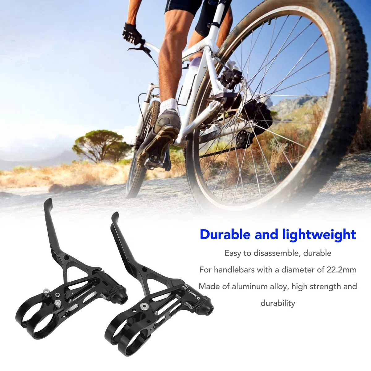 Leve Freno Bici con Maniglia Cavo Ultraleggera per Manubrio da 22,2 mm CNC Facile Regolazione Lega di Alluminio Leggera Resistente e Fissata Saldamente Adatta per (Nera)