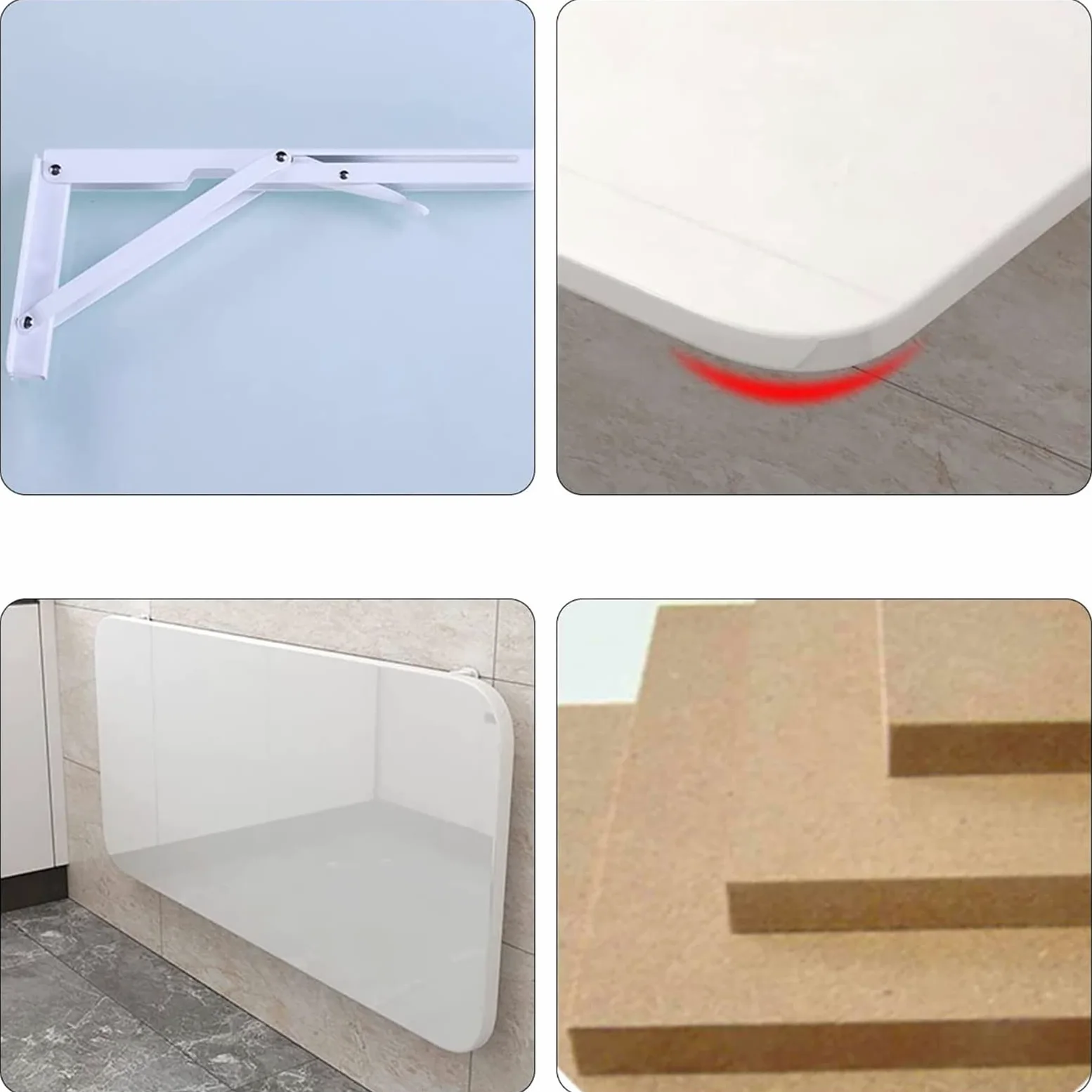 XJBTBA Tavolo da Parete Pieghevole - Tavolo da Pranzo salvaspazio a Parete Scrivania Versatile Versatile per Piccoli spazi Tavolo Pieghevole Compatto per Ufficio Domestico e Sala da Pranzo