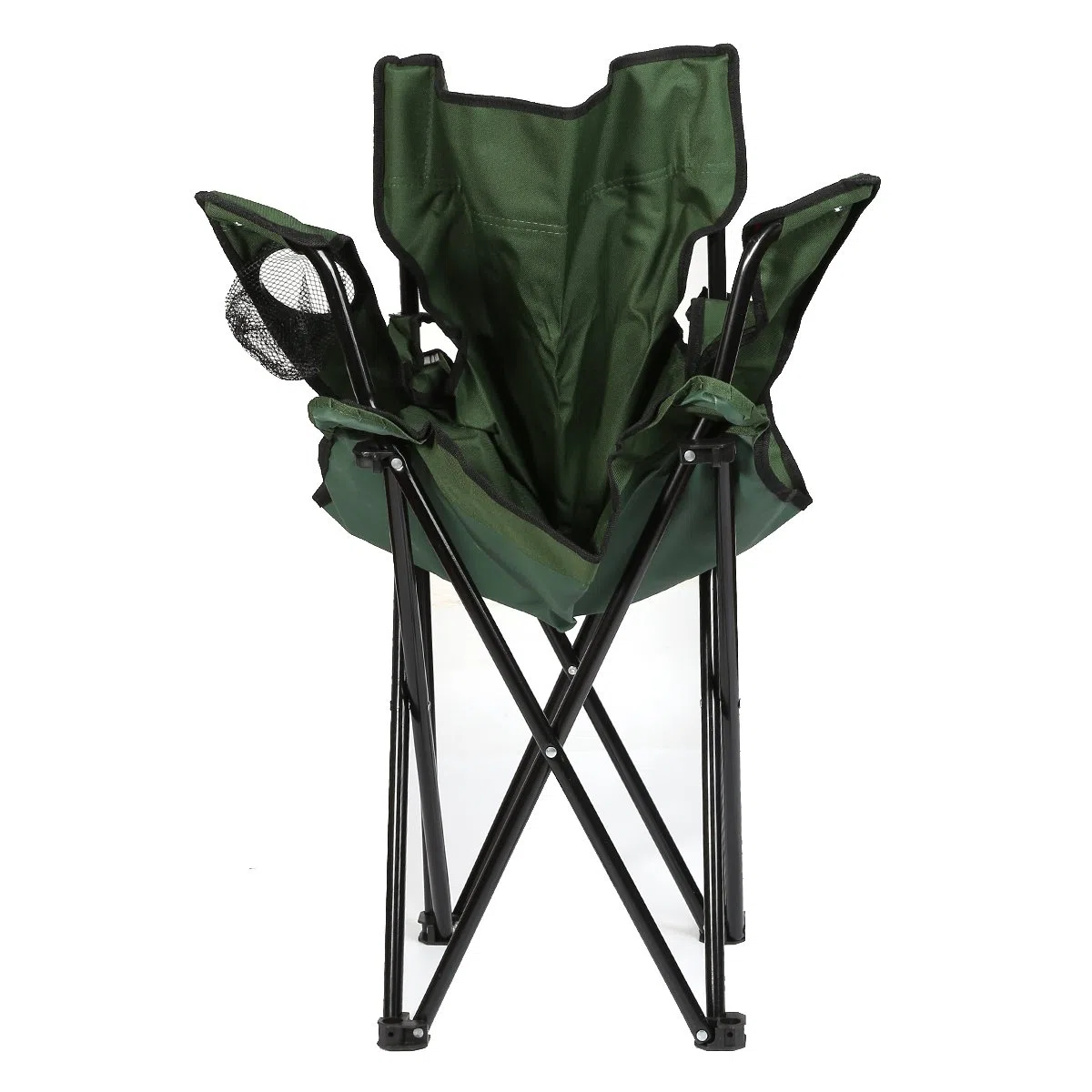 2 sedie pieghevoli da pesca con porta bevande, sedia da campeggio con braccioli, sedia da spiaggia, sedia pieghevole con borsa per il trasporto, fino a 130 kg (verde)