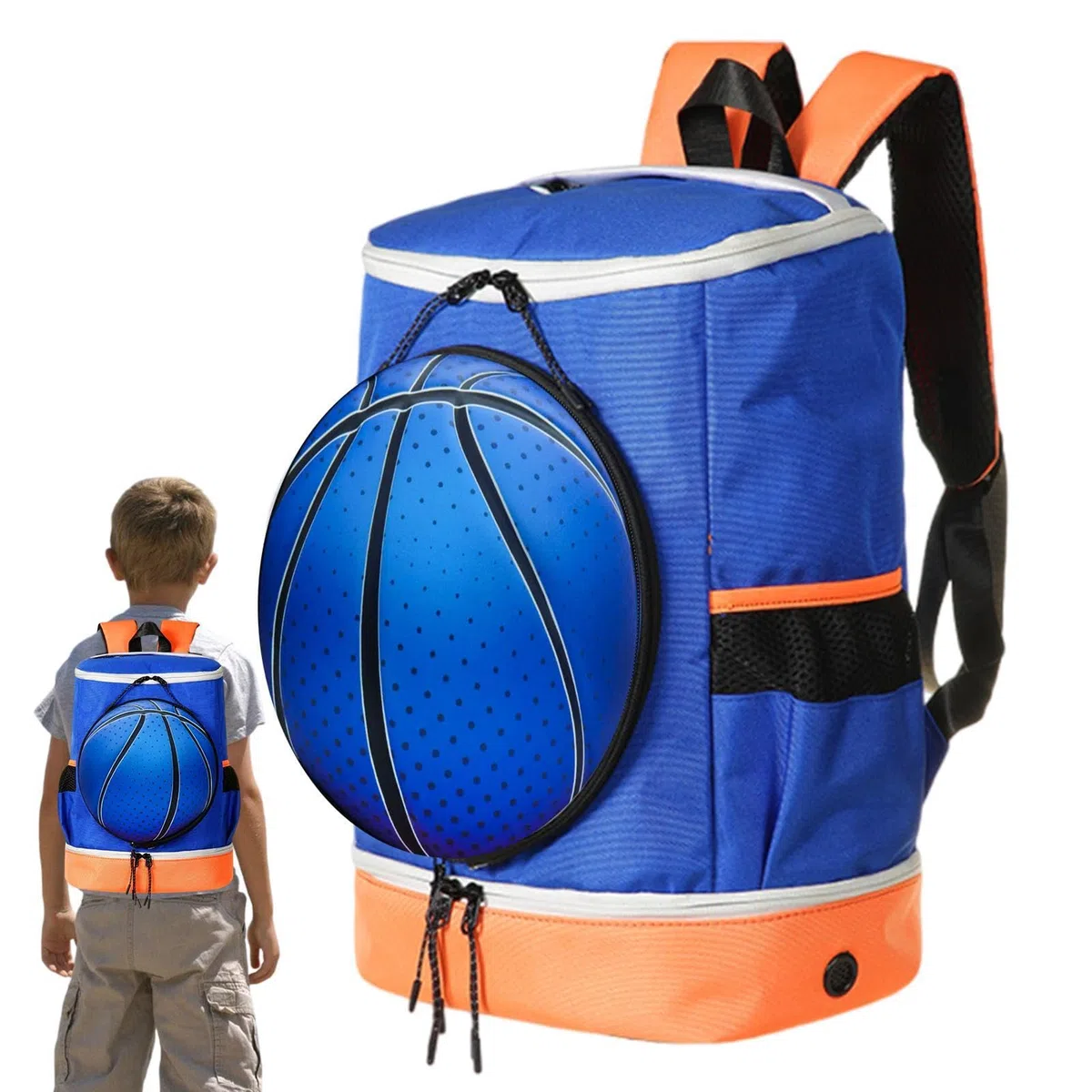 Zaino da pallacanestro, zaino da calcio per ragazzi e libri | Borsa sportiva da calcio per basket, pallavolo, calcio, allenamento