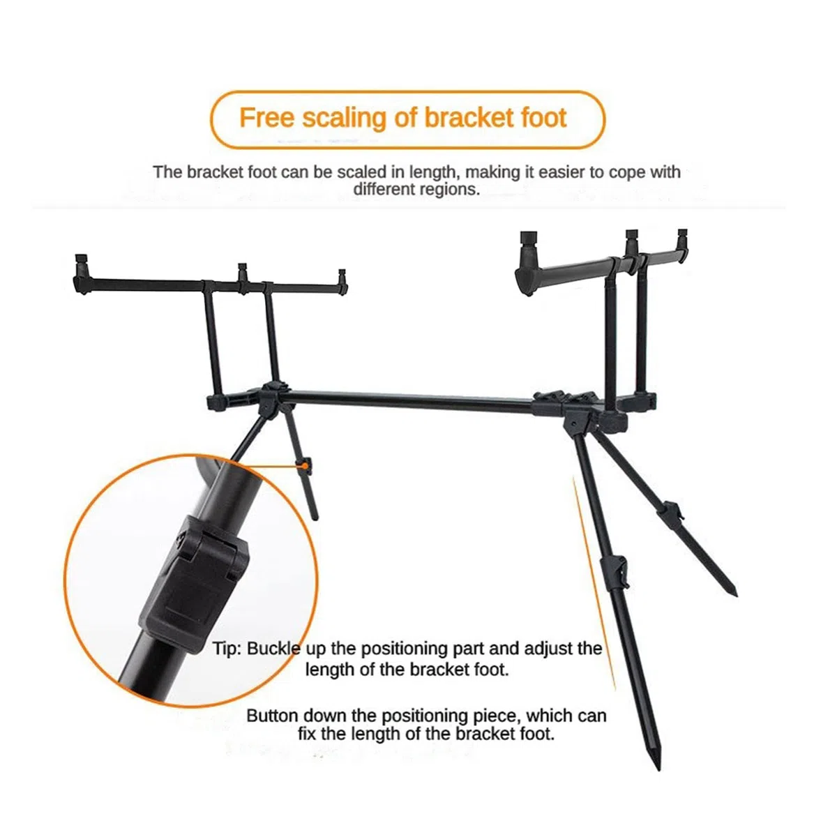 Tiandirenhe Supporto regolabile retrattile per canna da pesca alla carpa, supporto per canna da pesca con 3 allarmi di morso da pesca 3 pezzi per esche da pesca Swinger Set di accessori da pesca