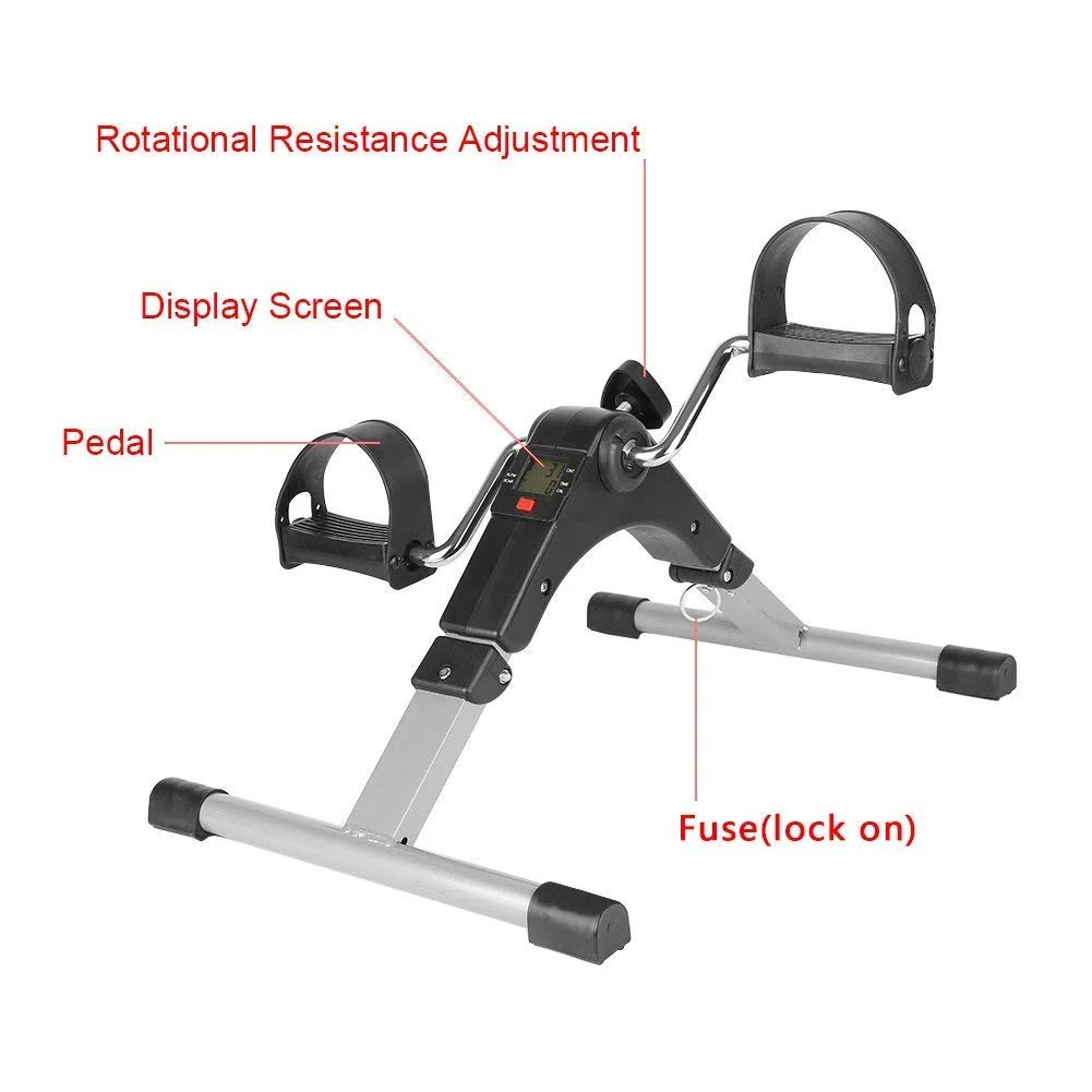 Bicicletta Pieghevole per Riabilitazione Stepper Portatile Tapis roulant Cardio Fitness Stepper Palestra Esercizio Mini Spinning Bike Dimagrante brucia Grassi
