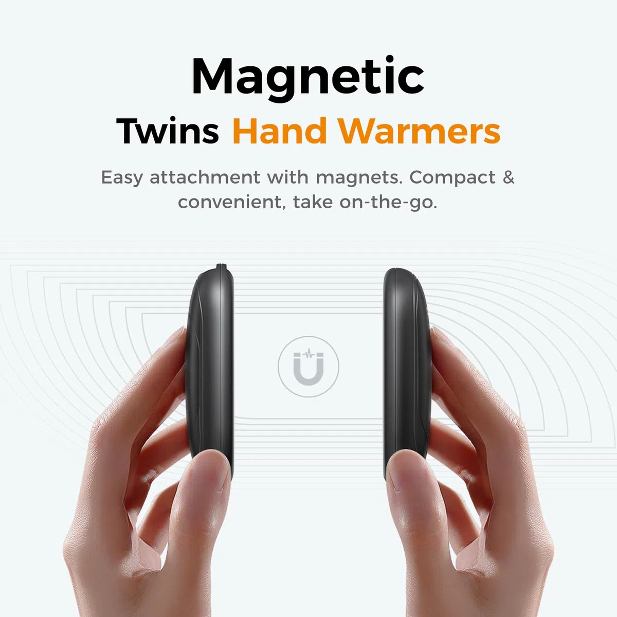 OCOOPA Scaldamani Ricaricabili Magnetico 2 in 1, Scalda Mani Elettrico Portatile, Ultra leggero & Ultrasottile, Calore con 3 Livelli, Riutilizzabile Regali, Adatto per attività all'aperto, UT3 Lite