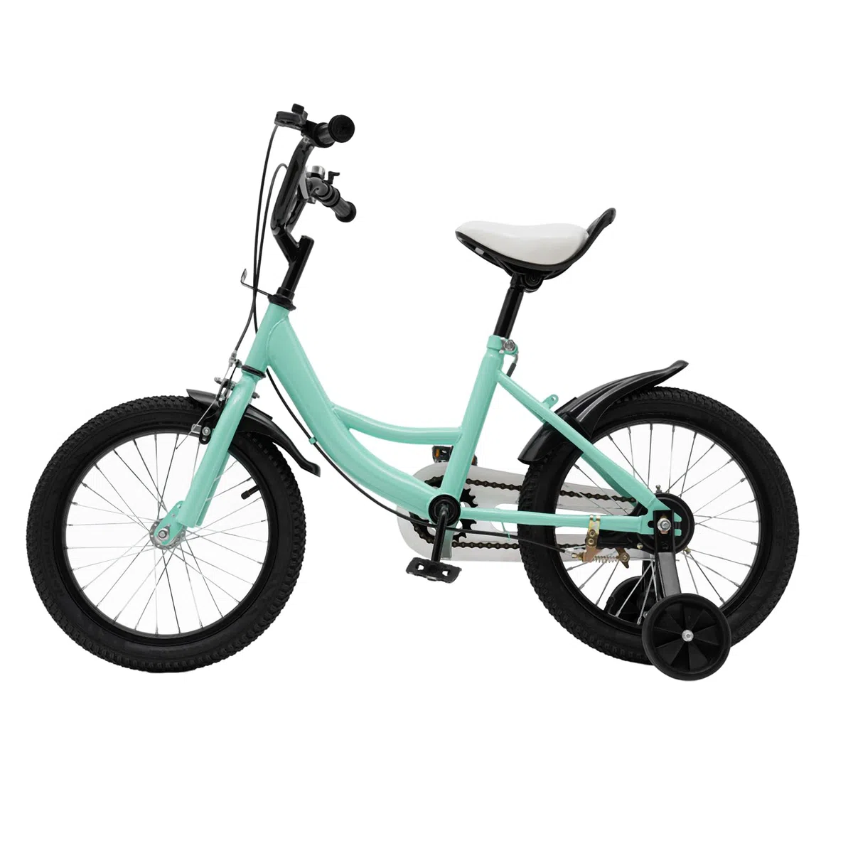 Bicicletta per bambini da 16 pollici per ragazzi e ragazze, bicicletta per bambini con ruote di supporto, sella regolabile, adatta per bambini dai 5 agli 8 anni