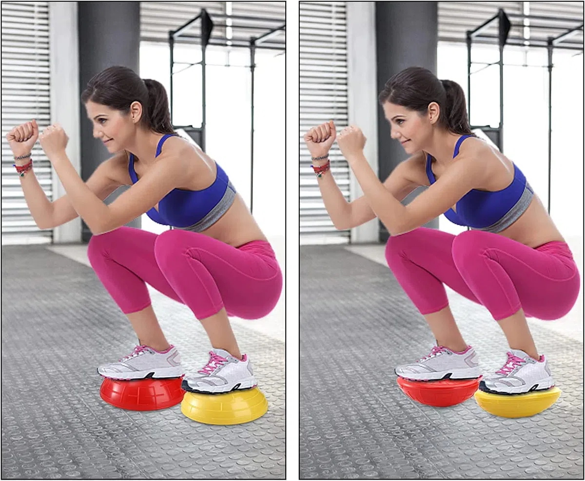 Lawei 6 palline da yoga semicircolari, per sport, equilibrio, 16 cm, mini terapia, per ginnastica, yoga, equilibrio, per adulti, favorisce la coordinazione e l'equilibrio fitness