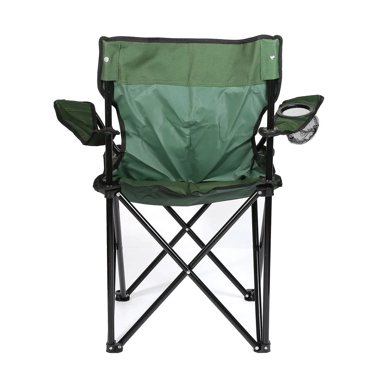 2 sedie pieghevoli da pesca con porta bevande, sedia da campeggio con braccioli, sedia da spiaggia, sedia pieghevole con borsa per il trasporto, fino a 130 kg (verde)