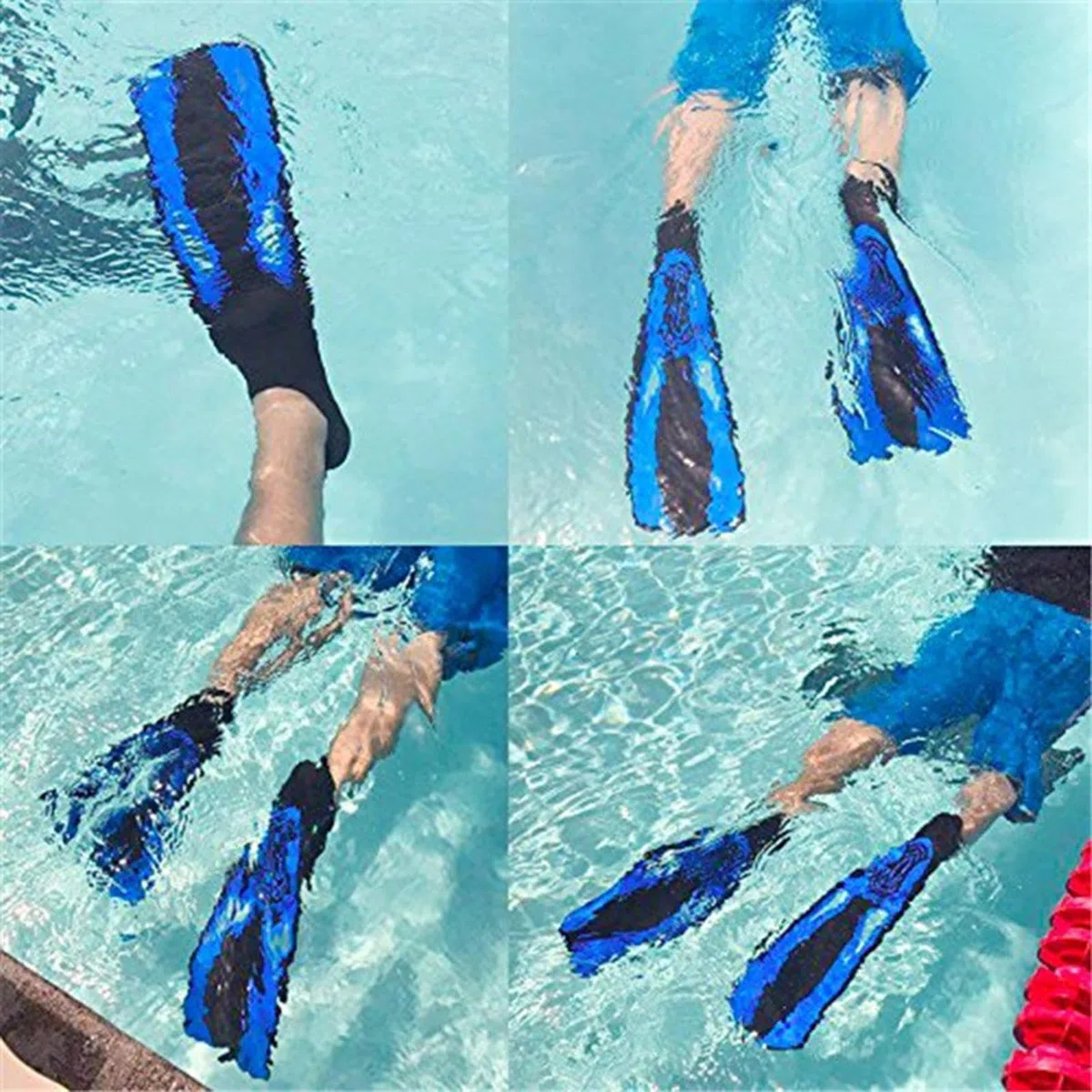 Pinne da nuoto regolabili da 53,3 cm, ideali per l'estate, la spiaggia, i viaggi | Lunghezza 53,3 cm, tacco aperto regolabile, leggero, essenziale per l'estate, per spiaggia/piscina/vacanze