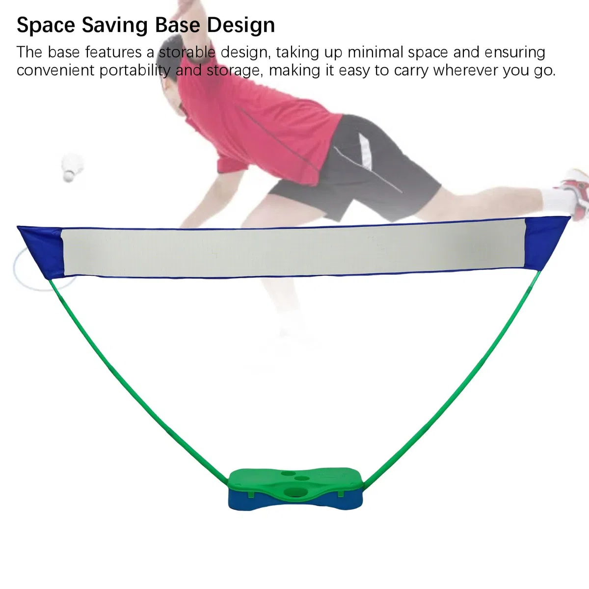 Jiawu Rete da Badminton, 9,8 Piedi Facile Installazione Istantanea, Rete Sportiva da Tennis Portatile con Custodia per il Trasporto per Divertimento in Giardino