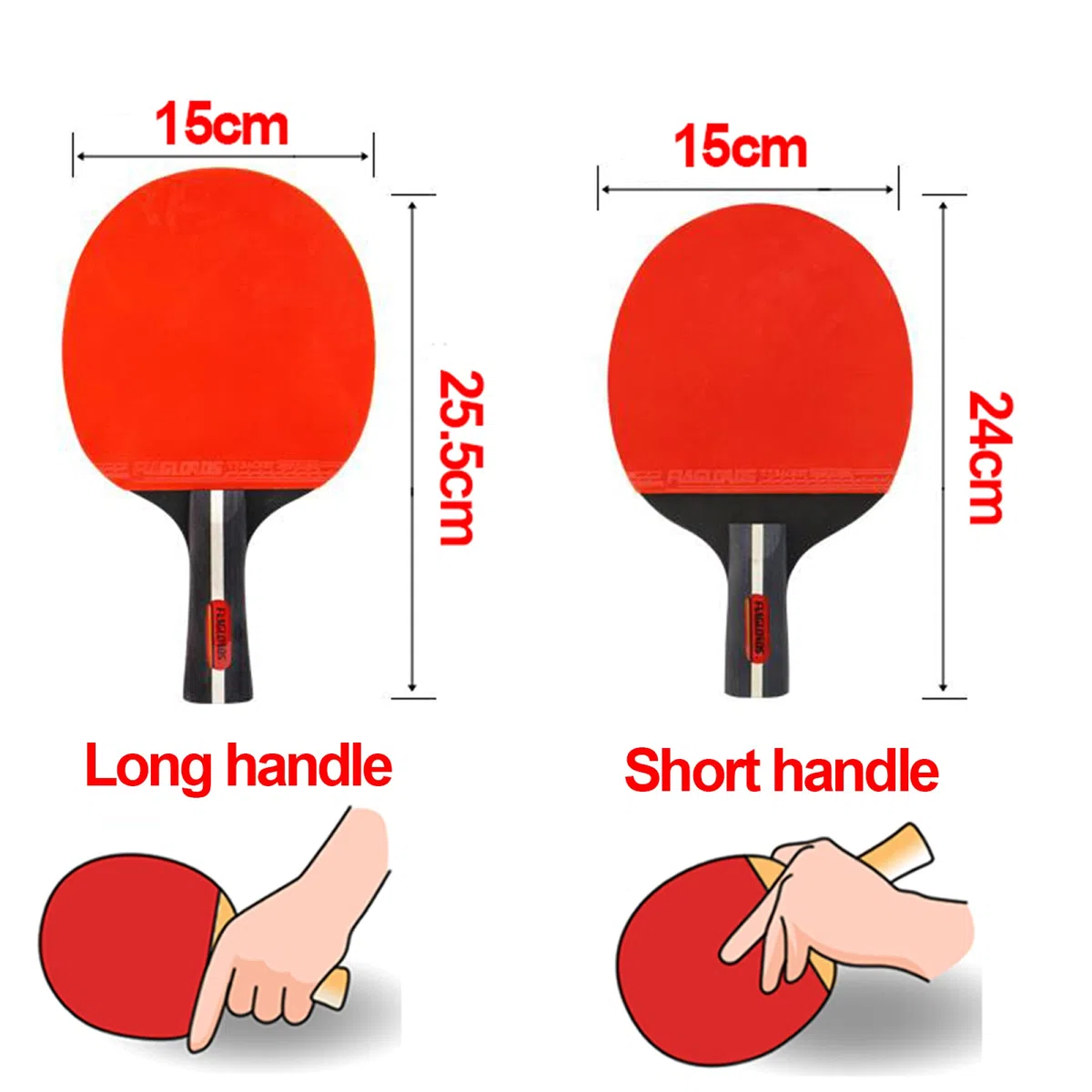 Racchette da Ping Pong, Set, 2 Giocatori, ricreativo, di qualità for Il Gioco in Famiglia/Doppio(Short Handle)