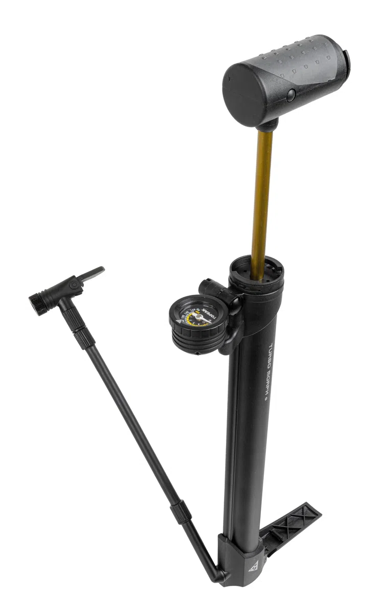 Topeak Morph Turbo - Pompa per pneumatici da bicicletta, con manometro analogico ribaltabile
