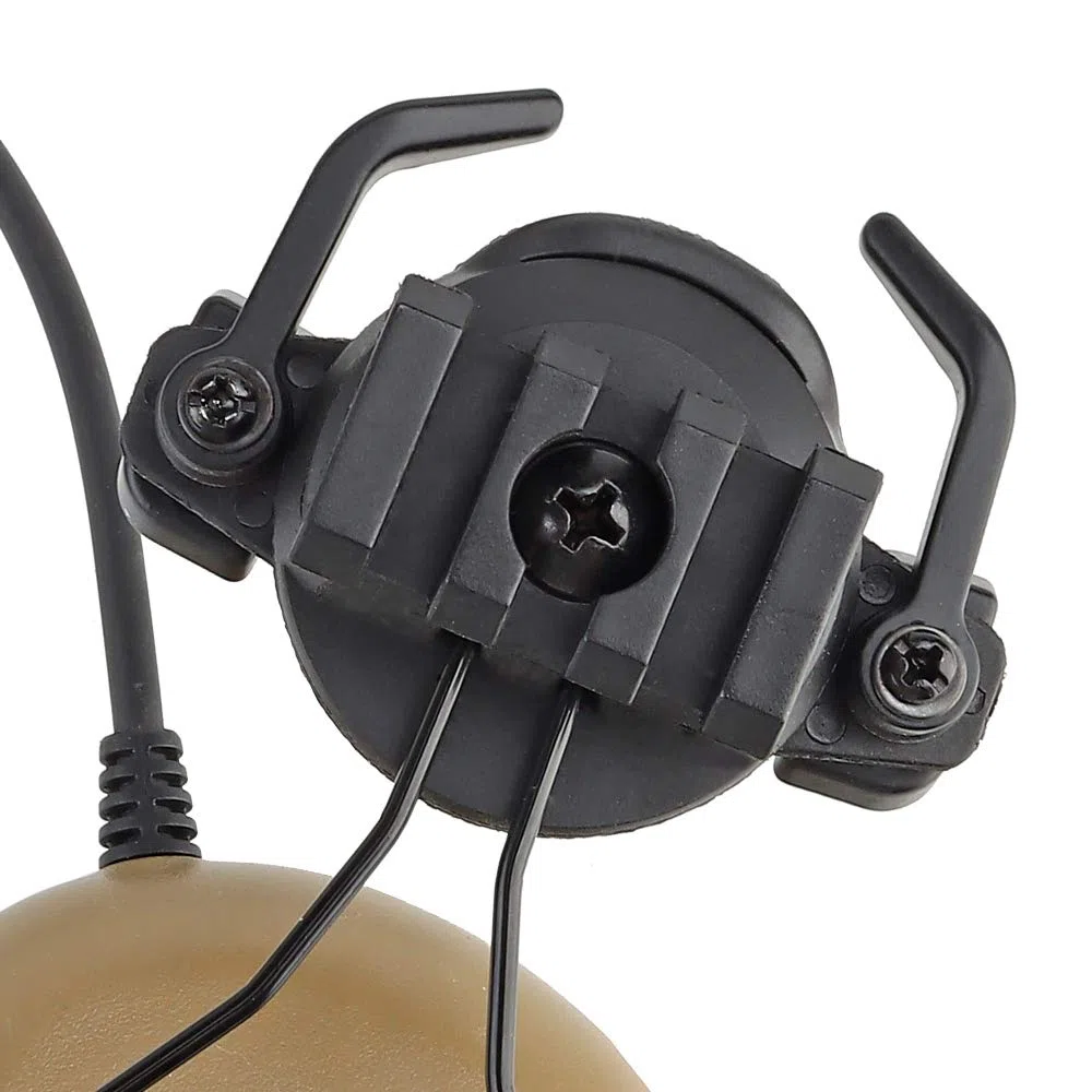 ATAIRSOFT Auricolare tattico Microfono Impermeabile Senza Funzione di riduzione del Rumore Tan