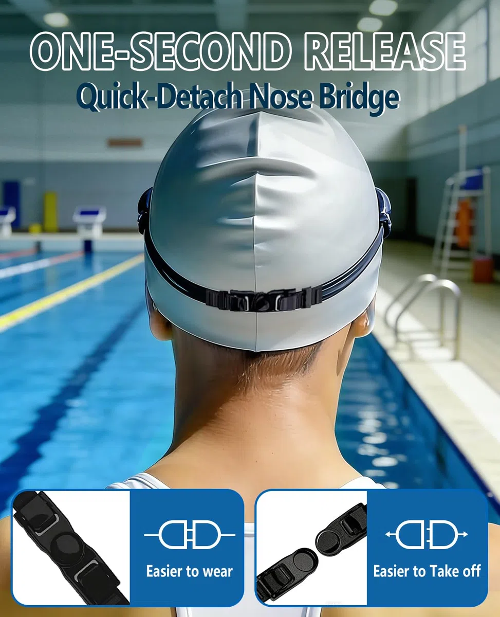 Set di occhialini da nuoto per adulti con occhialini da nuoto, cuffia da nuoto, clip per il naso, tappi per le orecchie e custodia