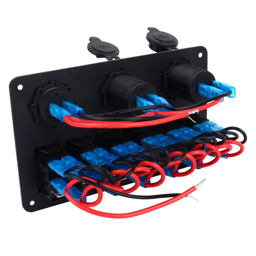Pannello Interruttori Auto - Alluminio, Impermeabile | Pre-cablato, Installazione Orizzontale/Verticale, Sistemi 12V/24V