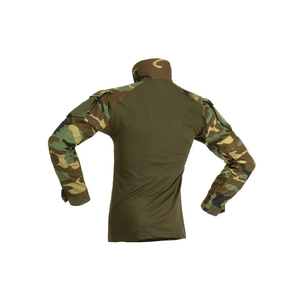 Invader Gear Combat Shirt Tattica per Softair/Paintball (Woodland, XL)