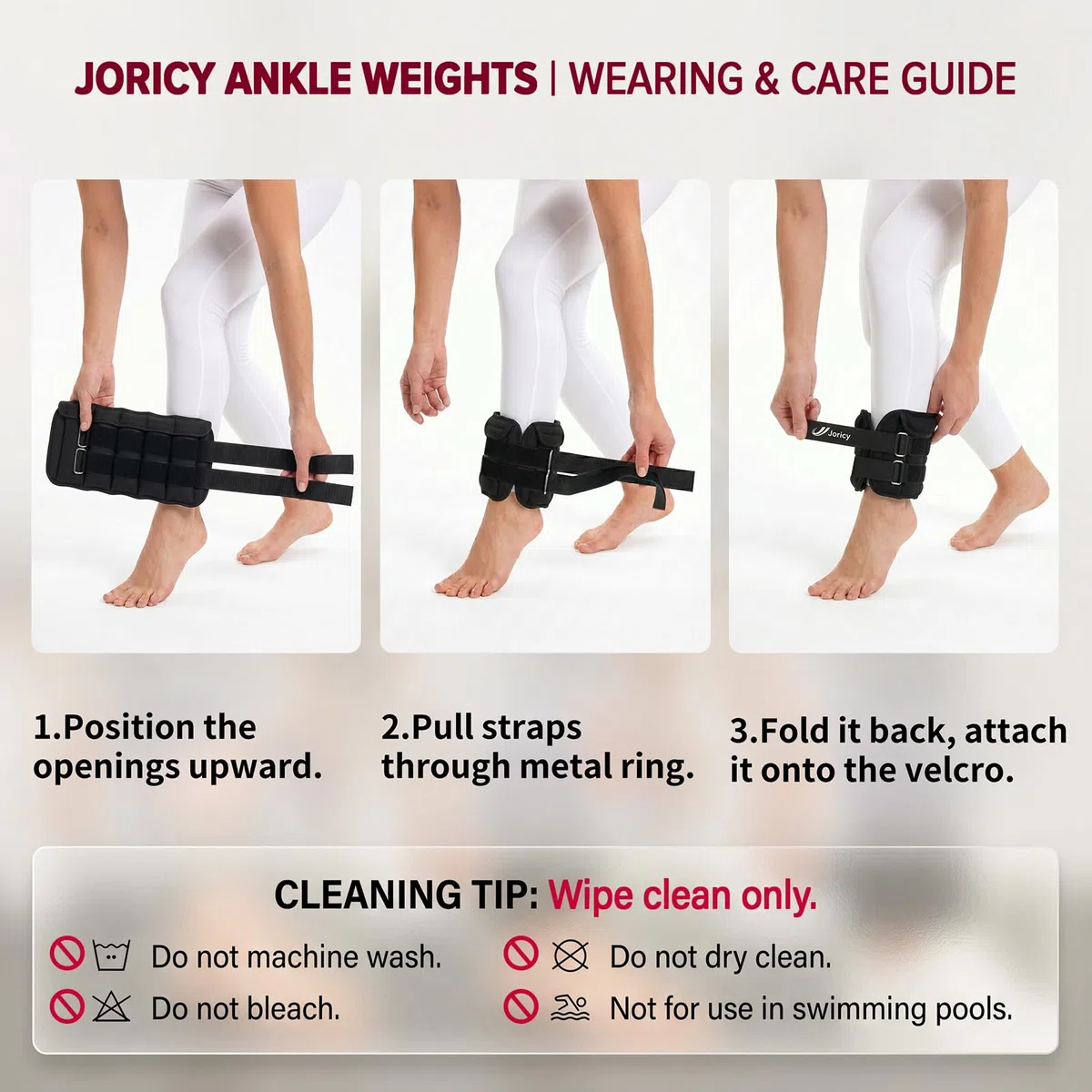 JORICY Peso Caviglia, Pesi per Caviglie, Pesi Regolabili da 2 3 4 5 6 7 8 10 kg 1 Paio Cavigliere Pesi per Fitness, Jogging, Esercizio Fisico, Passeggiate, Ginnastica, Aerobica, Palestra