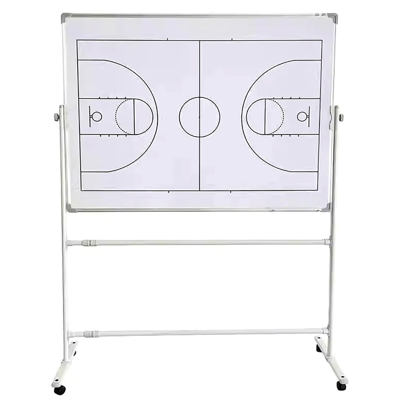 Lavagna Tattica per Basket A Doppia Faccia, Lavagna per Allenatori Basket | Con Ruote Girevoli, Altezza Regolabile, per Scuole e Club
