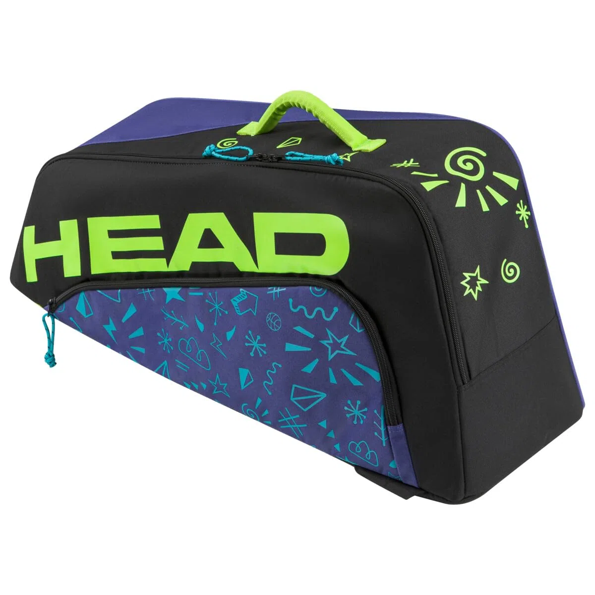 HEAD Borsa per racchetta unisex Youth JR Tour Monster Borsa da Tennis Verde Acido/Nero S, Verde acido/Nero, S