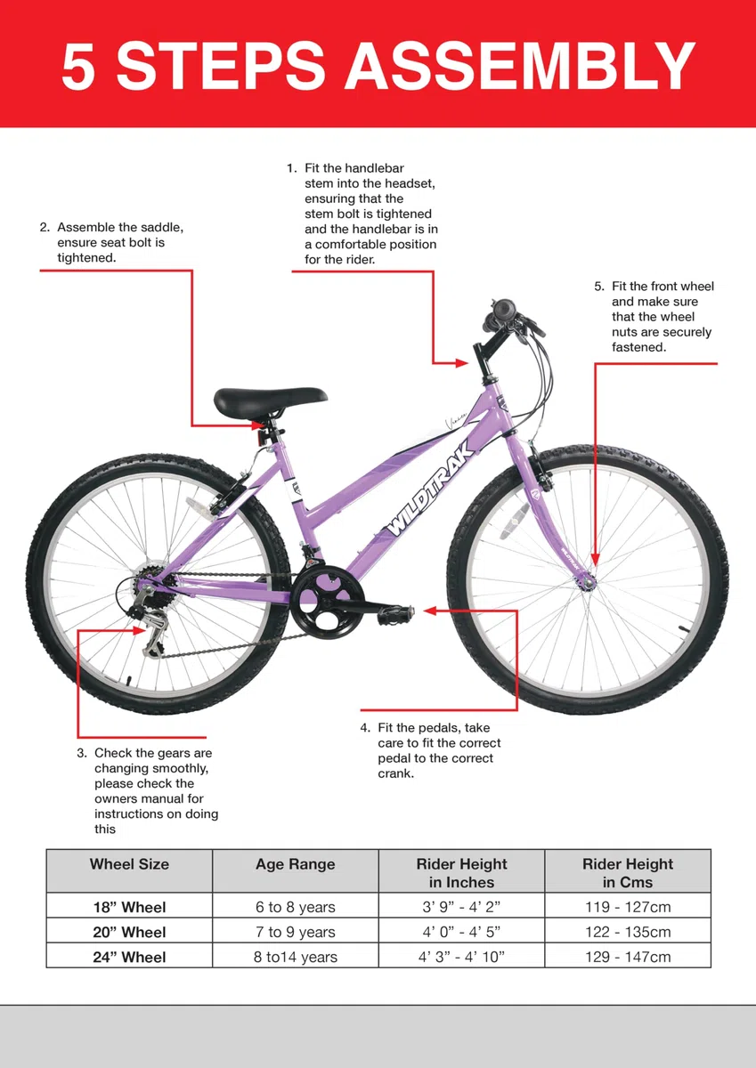 Wildtrak - Bicicletta da 24 pollici per bambini dagli 8 ai 10 anni, freni regolabili - Arancione