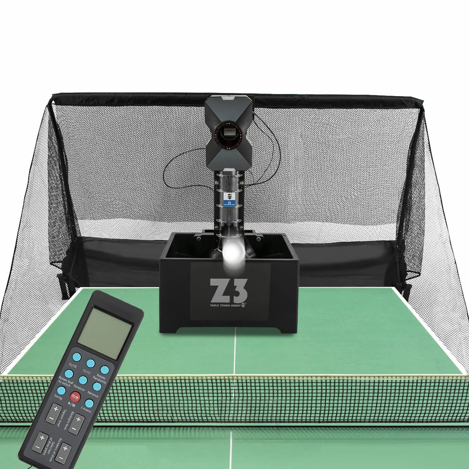Macchina da ping e pong automatica, robot da ping-pong con 100 palline e reti, 10 modalità programmabili, avviatore automatico per principianti