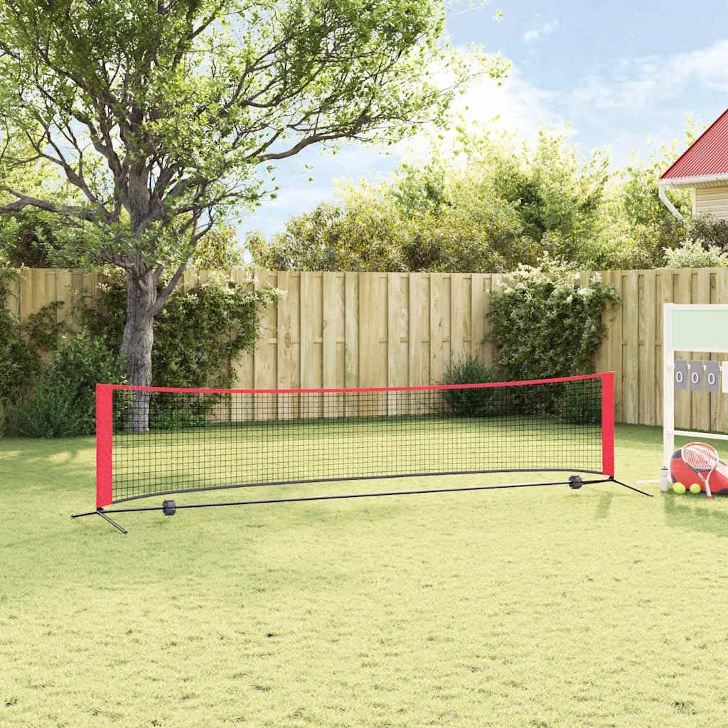 Rete da tennis nera rossa in poliestere x 90,5 x per campo da tennis, allenamento all'aperto e al chiuso, con borsa per il trasporto e tensione regolabile