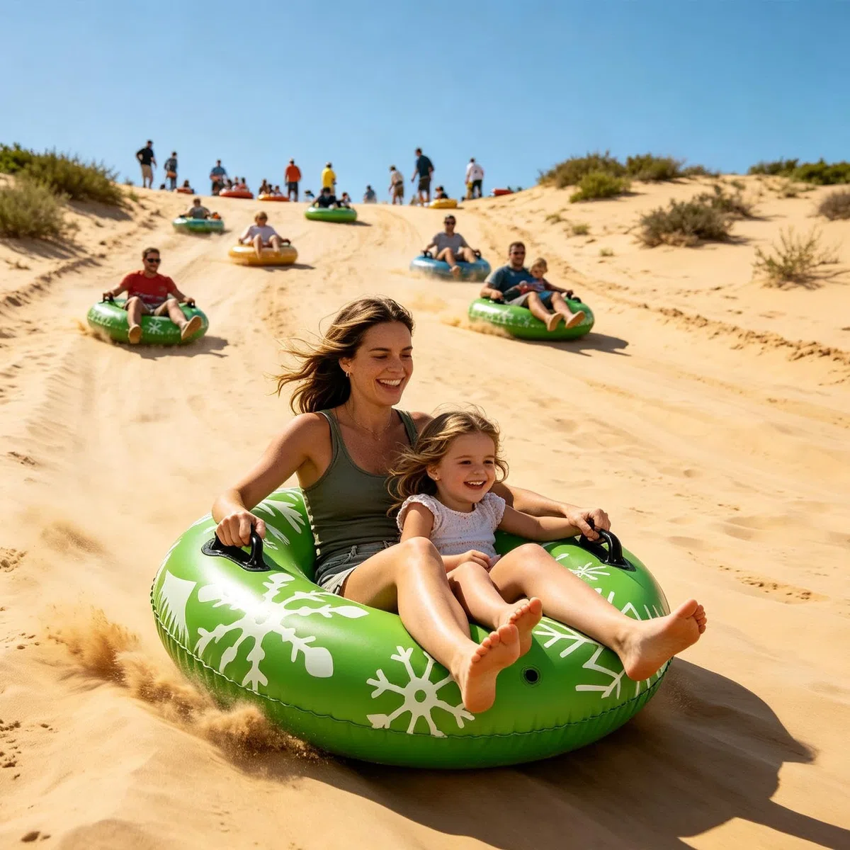 Slitta Da Neve 90X90 Cm Ciambella In PVC Con Maniglia Antiscivolo | Slittino Gonfiabile Regalo di Natale per Bambini Bambine Uomini Donne Sci Lago Fiume Ghiacciato Outdoor