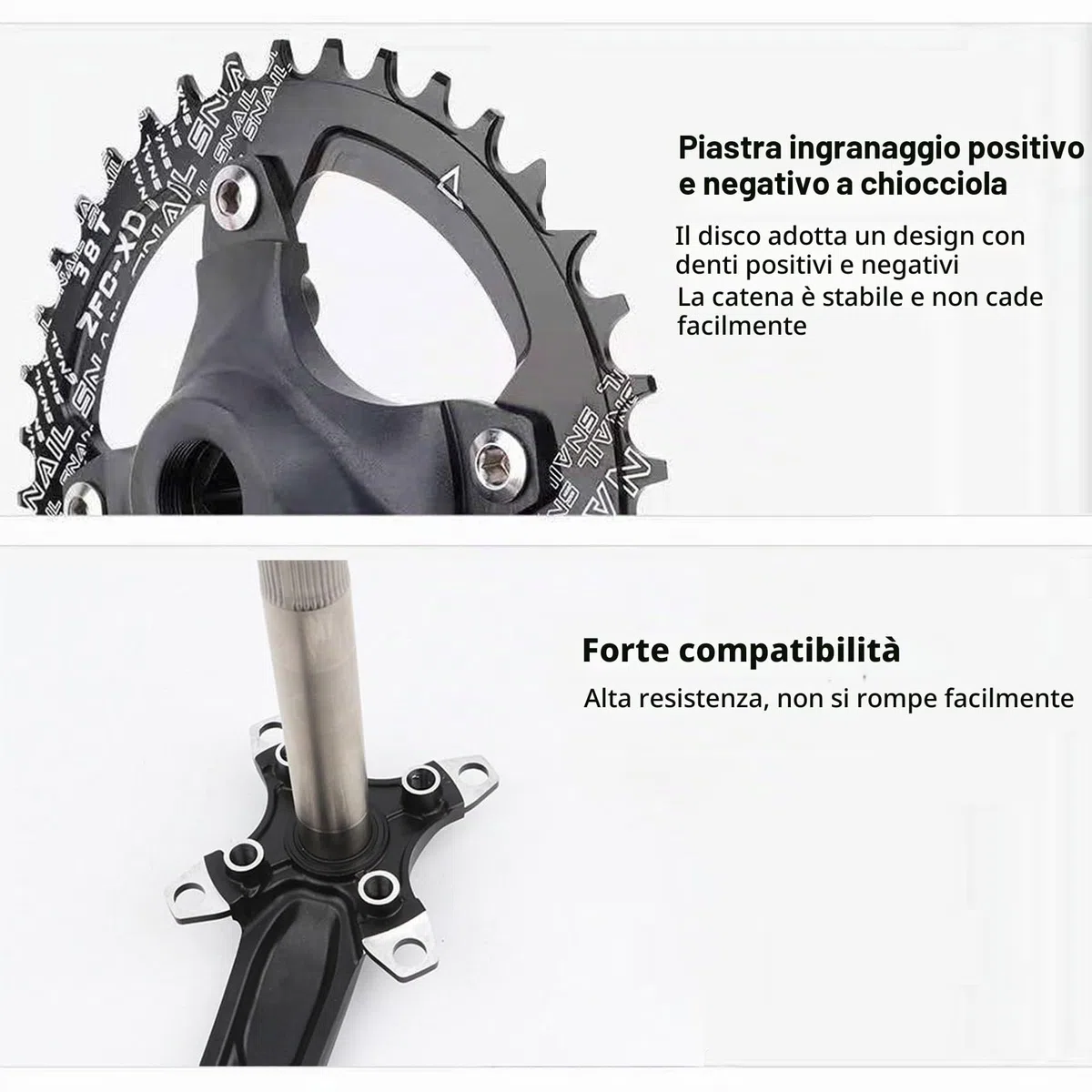 ENGWE MTB Guarnitura per mountain bike Cava Integrata Pedivella Modificata Singolo Disco 32T 34T 36T 38T