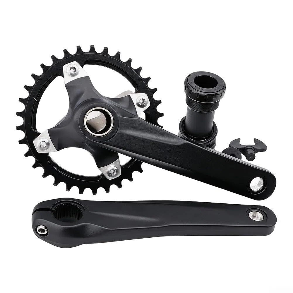 Guarnitura MTB in lega 32T 104BCD Corona singola | Costruzione in lega di alluminio, corona larga stretta 32T, vestibilità 104BCD, per uso robusto MTB, lunga durata