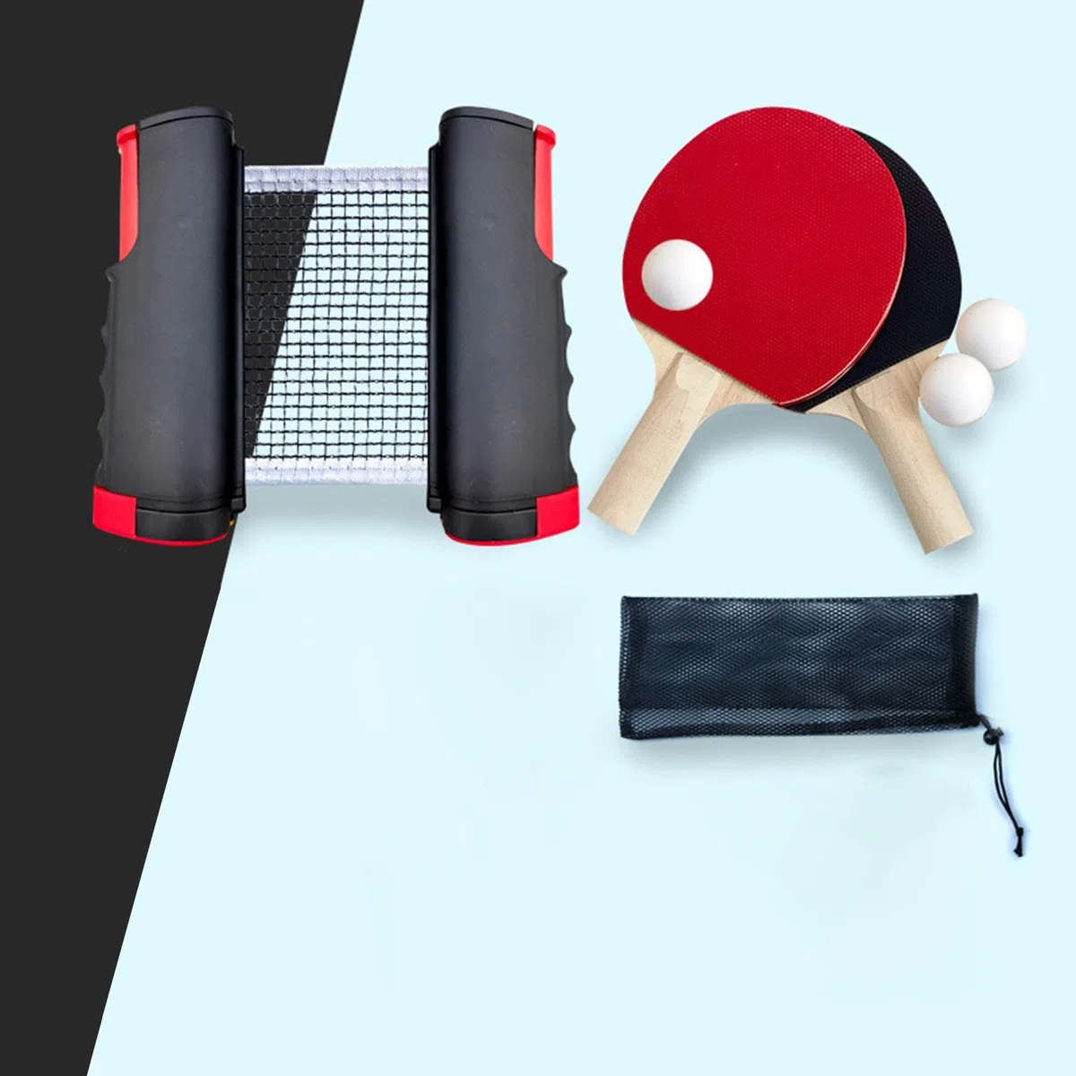 7 Pezzi Racchette da Pong Set Completo Accessori Tavolo Net Retrattile Palline Ergonomiche Manico Antiscivolo Forniture Sportive Adatto per