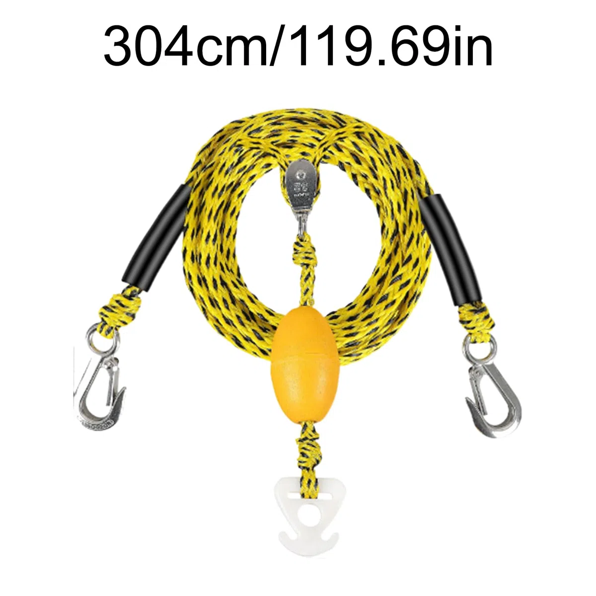 Imbracatura di traino per sci d'acqua, corda per connettore rapido per barca, 300 x 8 x 8 cm, tubo trainabile per sport e tiro, 4 piloti principianti appassionati adulti rimorchiabili attrezzature