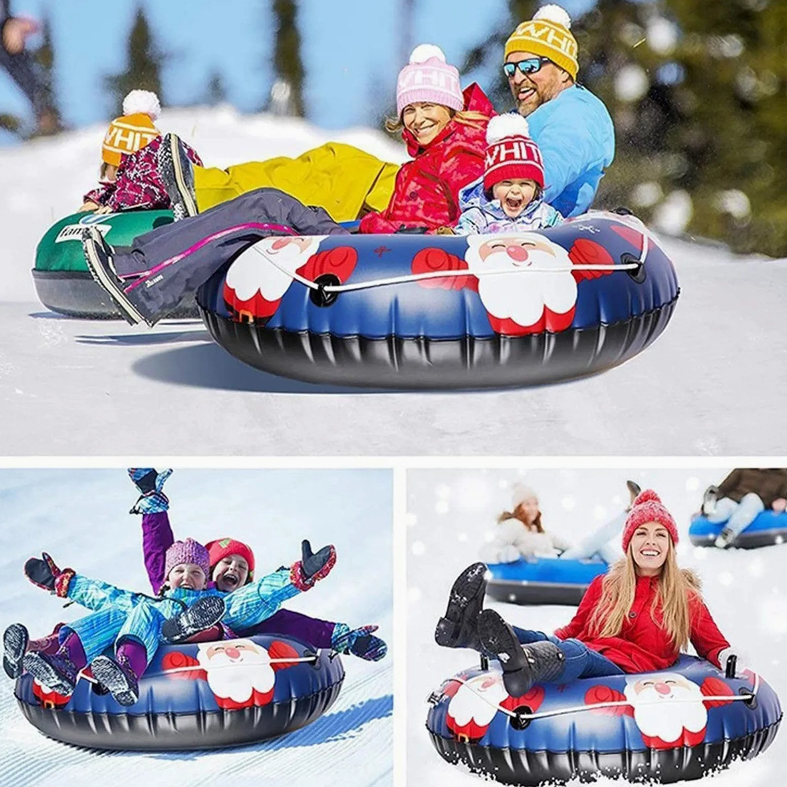 Slittino da neve gonfiabile, resistente, resistente al freddo | Slittino da neve per sport, cortili, giardini, pattinaggio su ghiaccio, sci, attività all'aperto, sabbia, Natale, avventure