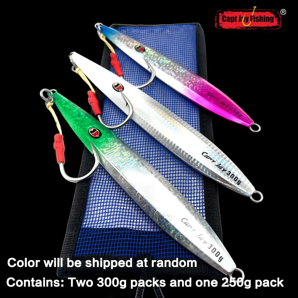 Capt Jay Fishing Saltwater jigs Speed Jigging Slow Jigging Pitching Lures, Vertical Jigging Artificial Lures Jigging Lure Fishing Jiggs