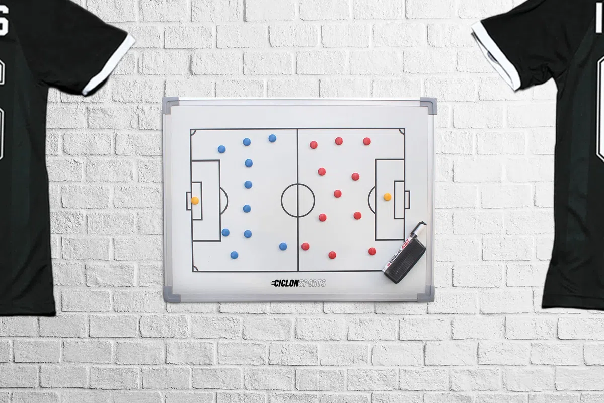 Tavola da tattica calcio | Lavagna magnetica da calcio 60 x 90 cm | Con borsa per il trasporto, magneti e accessori