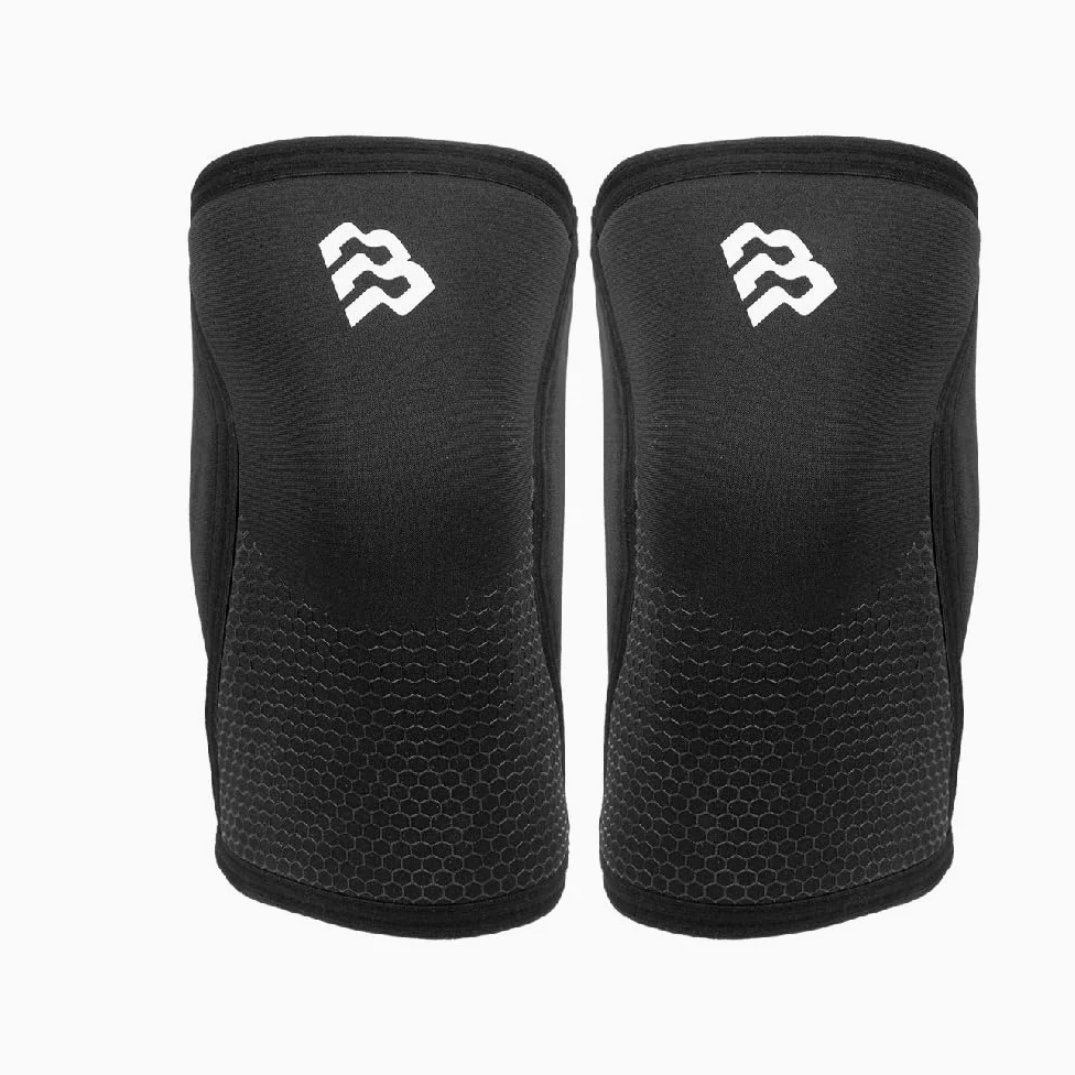 BLOR Ginocchiere 2.0 Black 5 | 7mm Ideali Per Powerlifting In Neopreme | Unisex A Compressione | Sollevamento Pesi | Ottime Per Bodybuilding E Crosstraining (5MM, M)