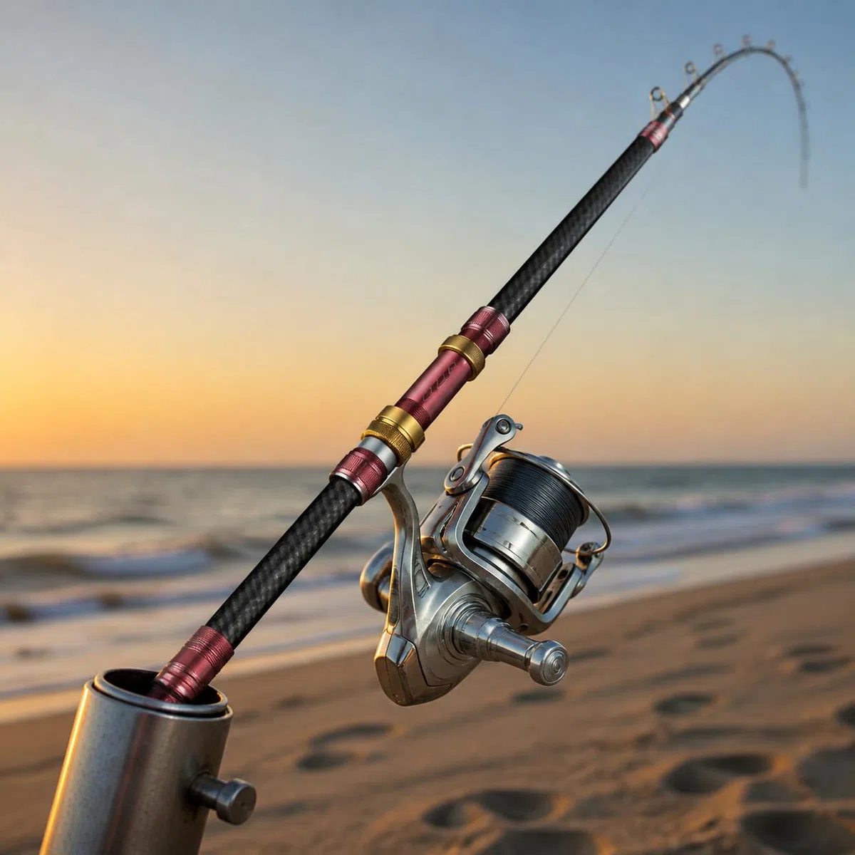 Canna da Pesca Telescopica da Mare | Anelli guida cerci, Set Canna , Sessioni notturne, Per Proprietari di Barche