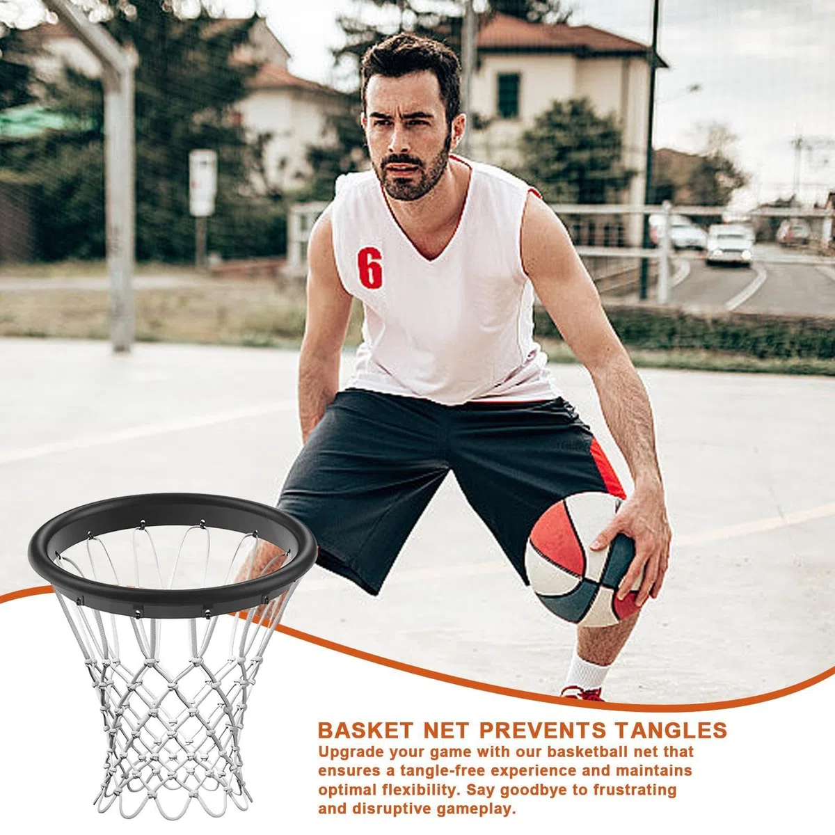 Rete da basket per esterni, telaio per rete da basket rimovibile portatile, rete da basket professionale, resistente alla pioggia e al sole, per sport indoor ed all'aperto
