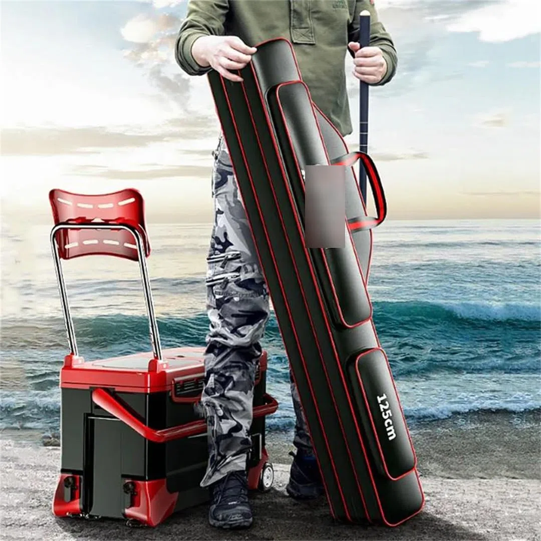 Suwequest Borsa da pesca Oxford a 2/3 strati, porta canne da pesca, borsa per attrezzi da pesca, borsa impermeabile per attrezzatura da pesca, 2 strati, 130 cm