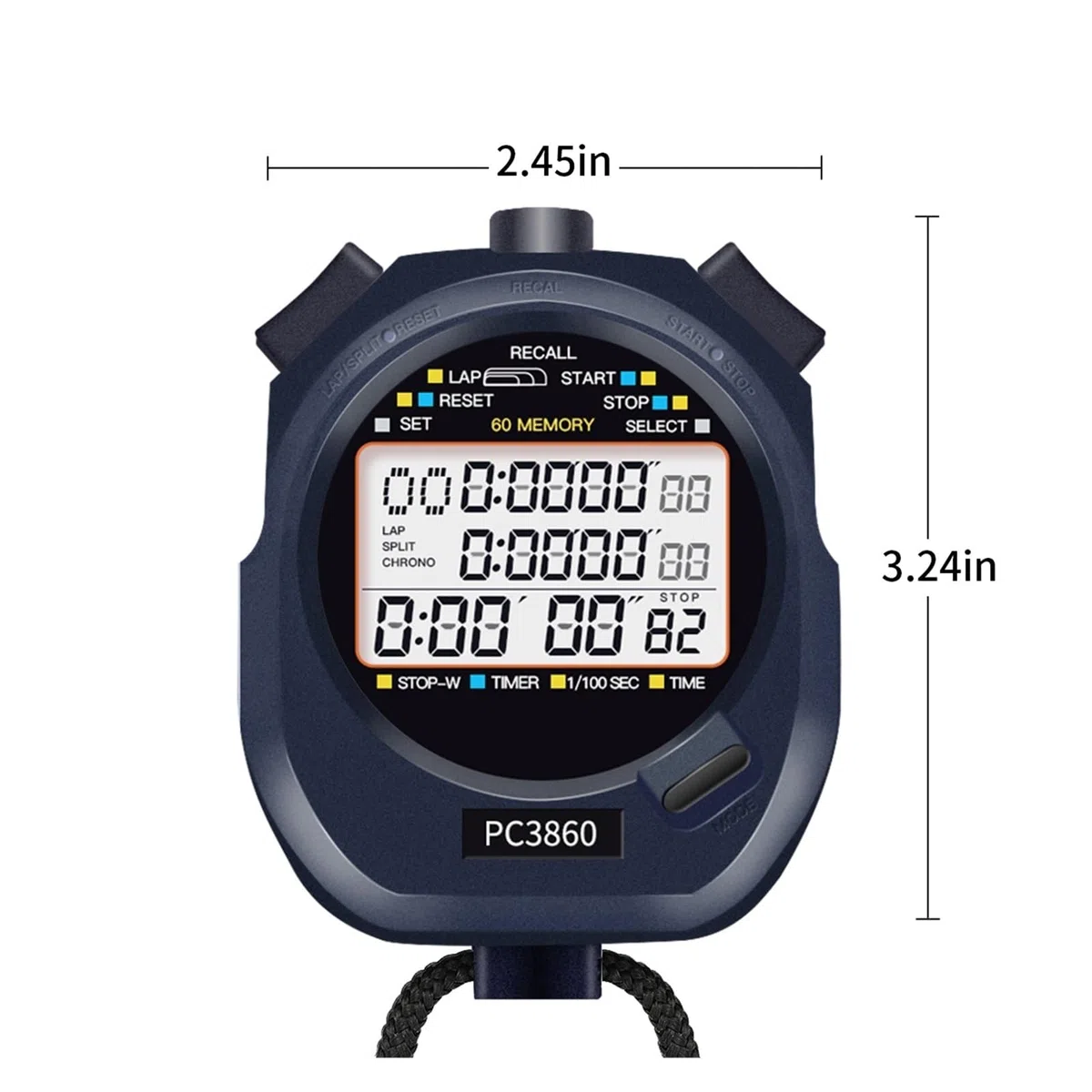 Cronometro Digitale Cronografo Palmare Allenamento Sportivo Orologio Da Polso Timer Facile Da Usare, Preciso