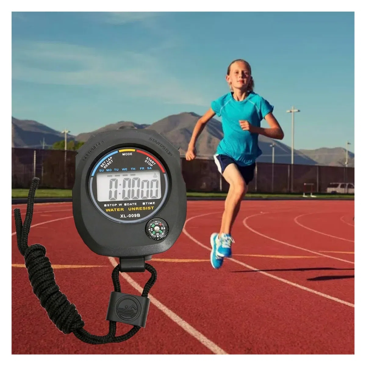 Cronometro, Cronometro digitale impermeabile con allarme da polso AM PM 24H Orologio portatile LCD Sport Cronometro Timer