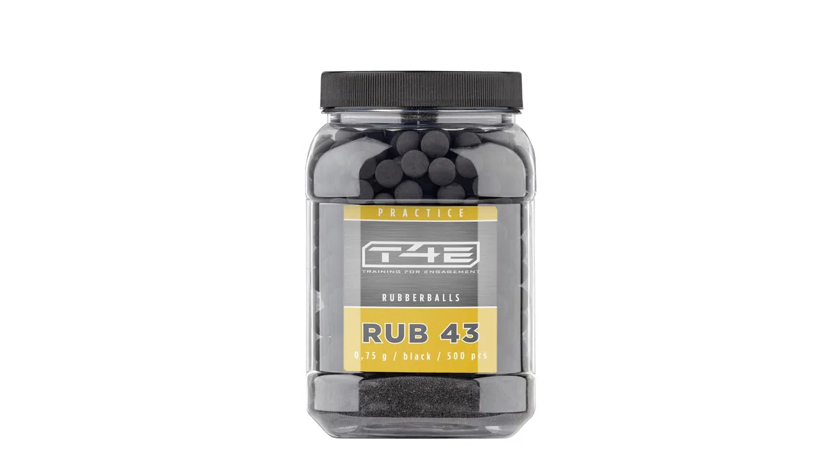 T4E - Palline per paintball Practice RUB 43, calibro per munizioni, 43,500 pezzi, sfere in gomma, colore nero