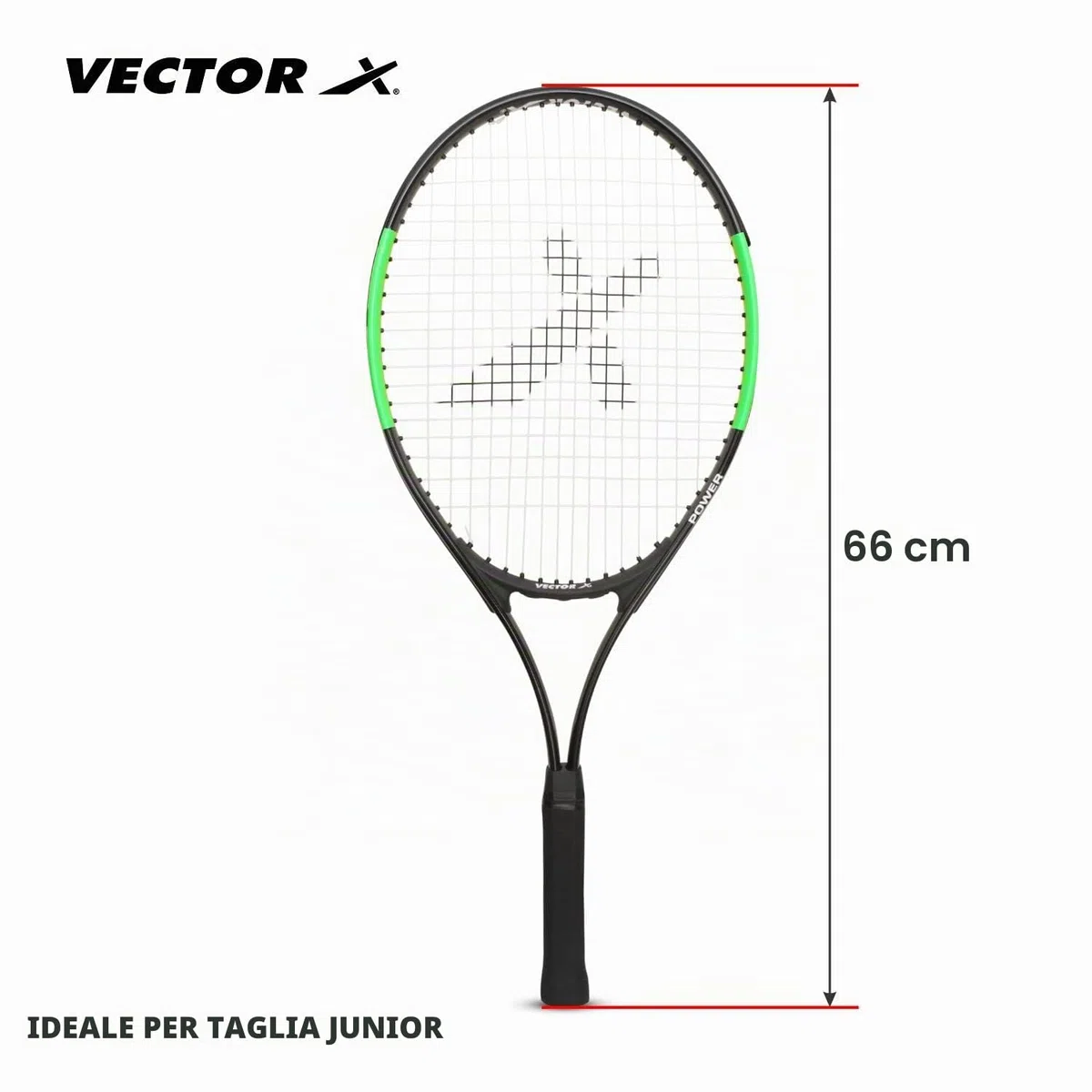 Vector X VXT-520-1 Strung Tennis Racquet | For Men and Boys | Material: Aluminum | Super Lightweight | Beginners to Intermediate Level