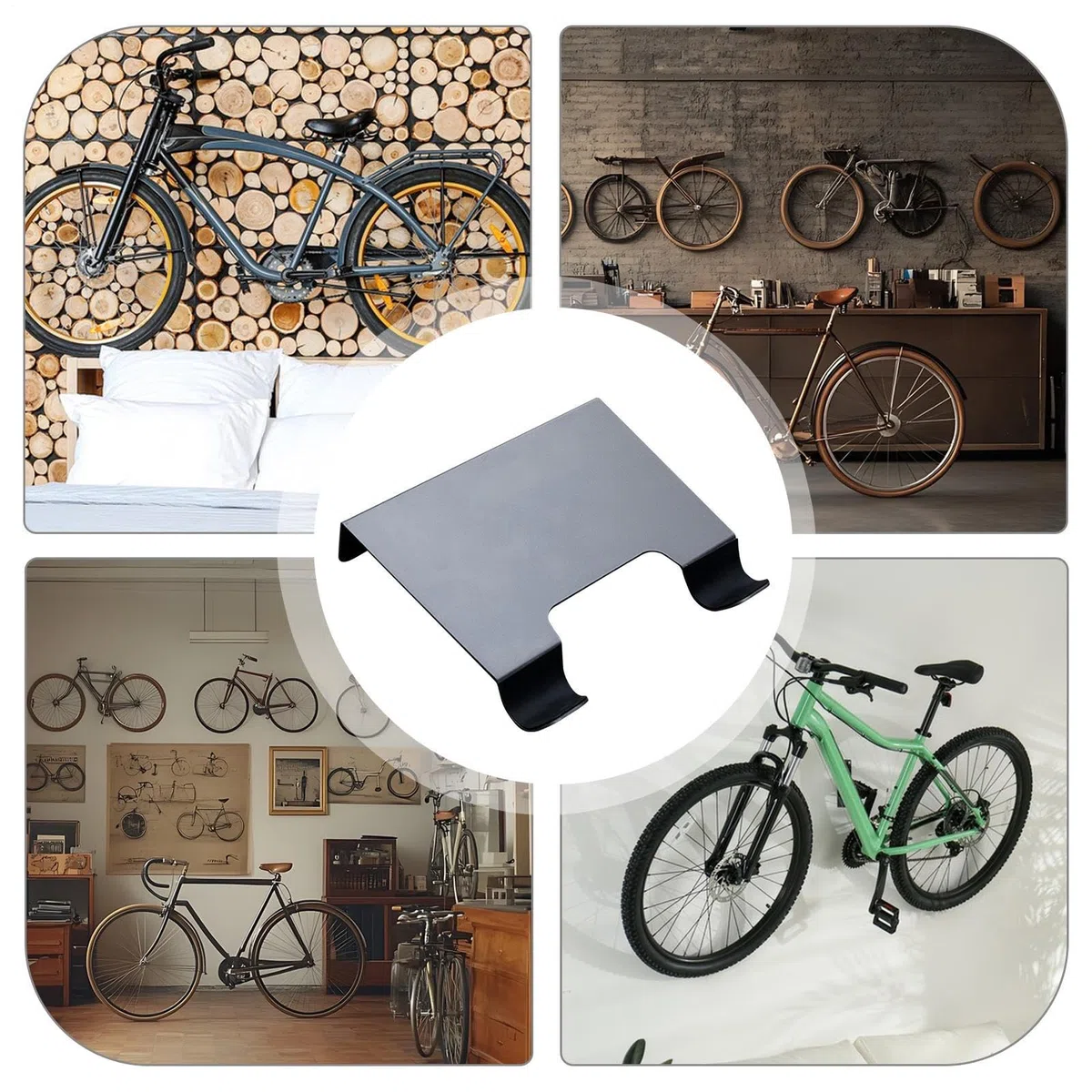 Gancio portabici a parete Verticale Stabile | Supporto A Parete Per Biciclette Adatto Al Garage Appartamento Interno E Esterno Ambiente Domestico
