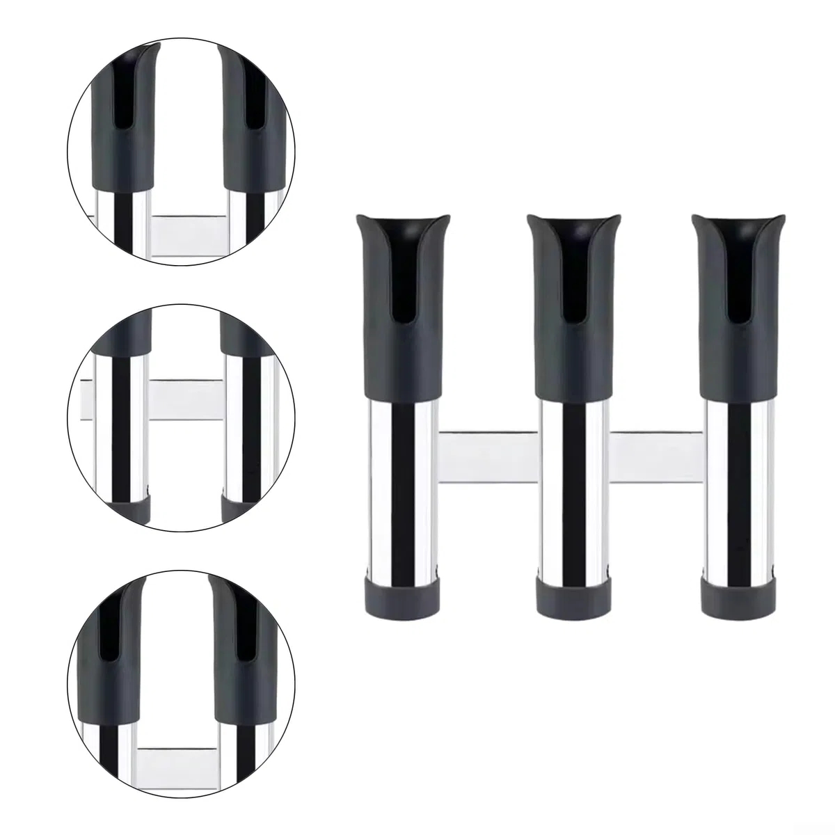 Marine Grade 314 Canna da Pesca In Acciaio Rack Holder Mount per Barca Deck Parete per Superficie di Stoccaggio Orizzontale Multi Rod Organizer 50cm