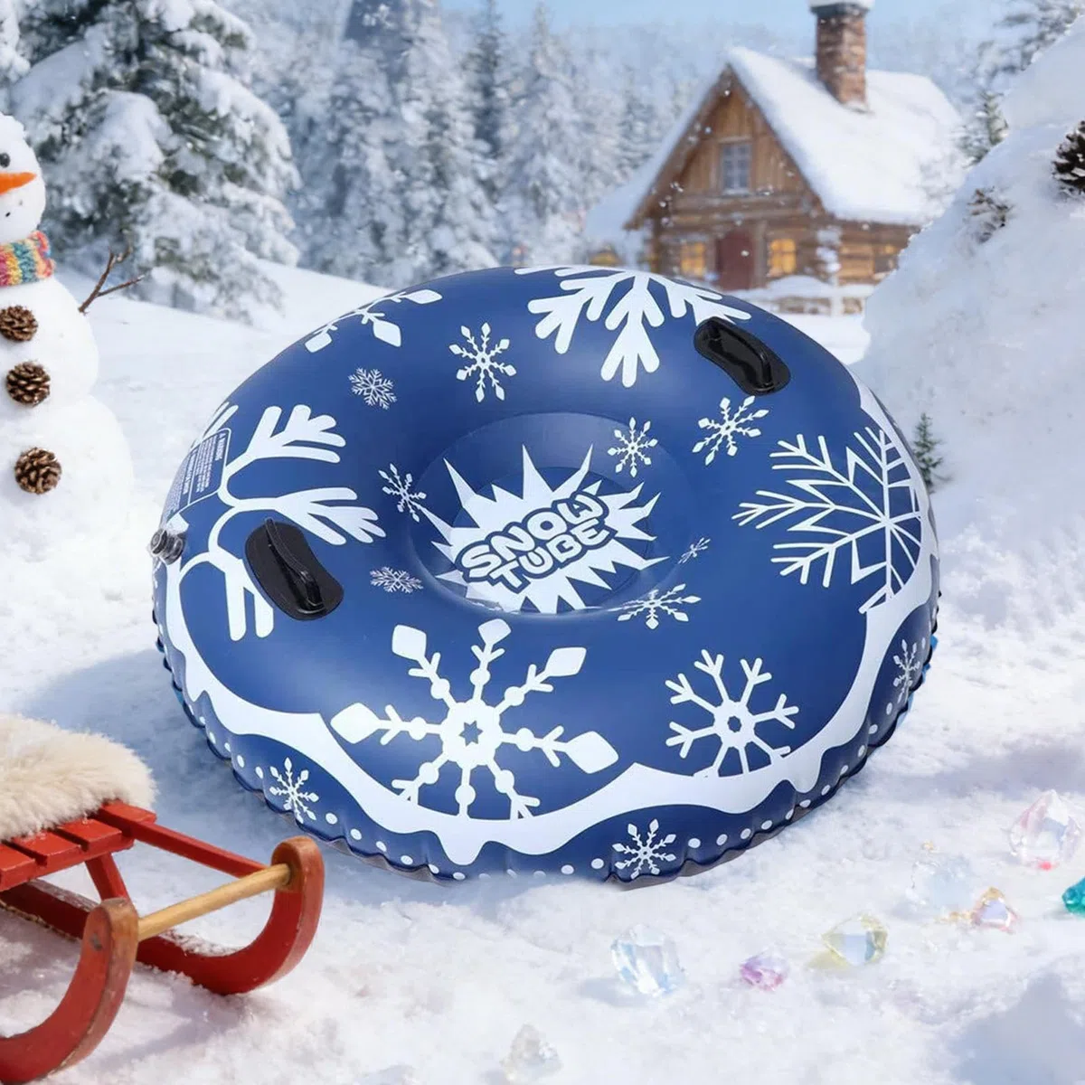 Tubo da neve – anello gonfiabile per tubo di neve per l'inverno | anello per slittino all'aperto – per uso invernale sul vialetto pedonale piscina durante riunioni feste e sport