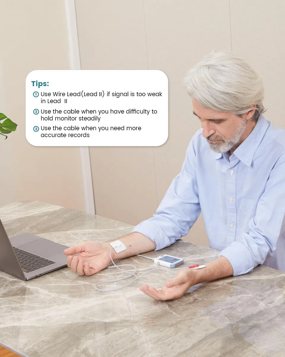Home Heart Health Monitor, cardiofrequenzimetro portatile con elettrodi, macchina stand-alone compatibile con smartphone e PC