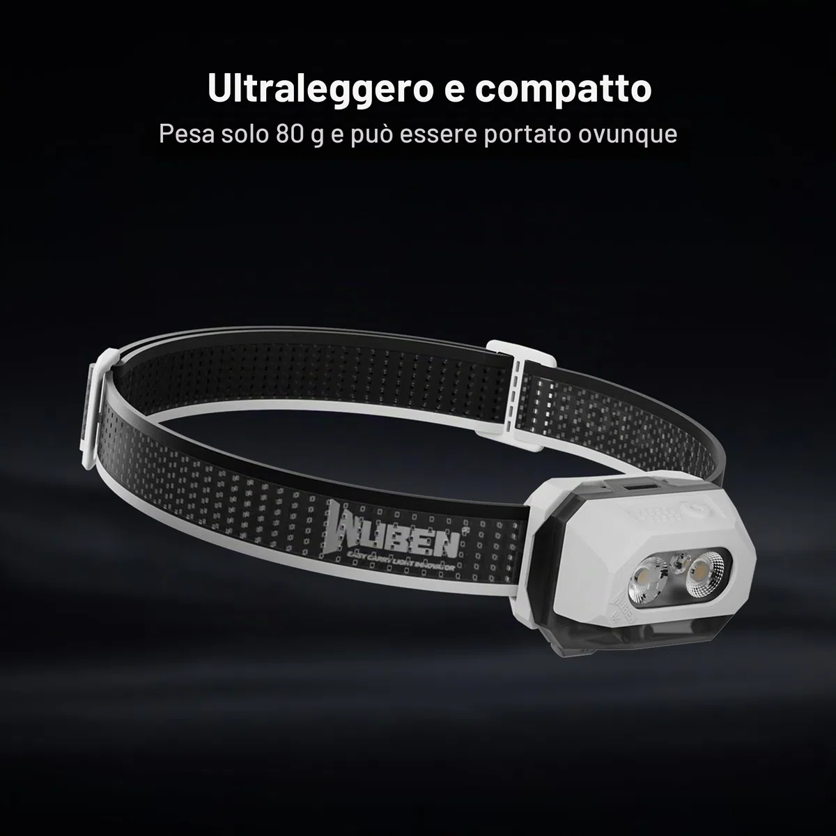 WUBEN H4 Torcia frontale a LED ricaricabile, 800 lumen, IP68, impermeabile, sensore di movimento, torcia da testa 10 modalità con luce rossa, per campeggio, pesca e escursionismo
