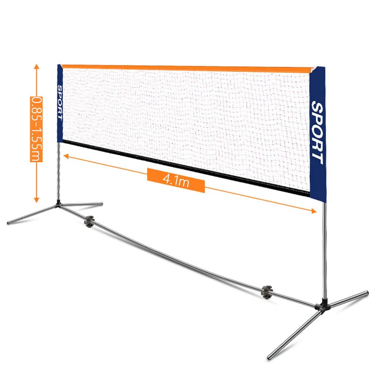 Set di reti da Badminton 6 Set da Badminton Incluso Borsa da Trasporto Set da Rete da Tennis Rete da pallavolo Rete da Badminton Resistente per Cortile Regolabile per Campo per Adulti, Larghezza 4,1