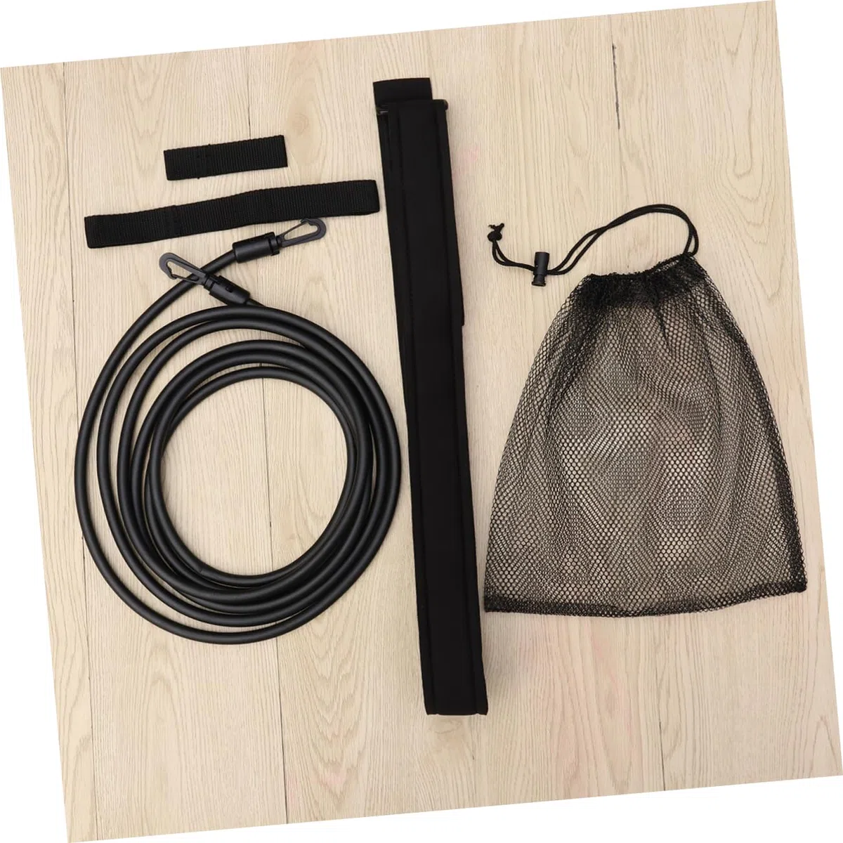 Cintura di Resistenza al Nuoto Corda Elastica Nera, Set 1 | Allenamento in Acqua e Secco, Sbr, Esercizio in Posizione, Accessorio per Fitness Acquatico