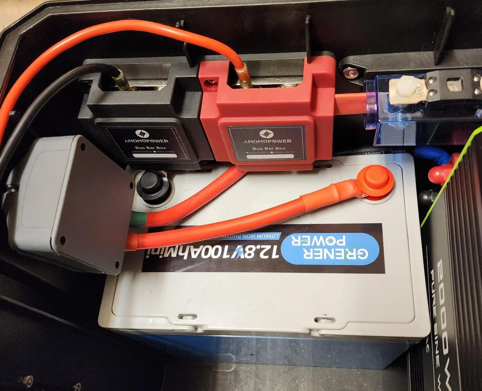 Bus Bar Rame Barra di bus 12V-48V CC 400A con terminali per perni 8xM10 Blocco di distribuzione dell'alimentazione Batteria per Heavy Duty Busbar 400 Amp per Auto Marina Barca RV Solare