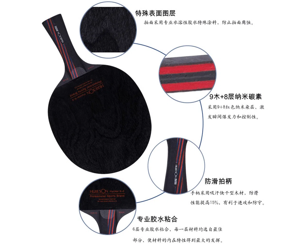 Racchetta per ping-pong professionale, long